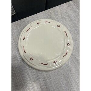 Longaberger Pottery Woven Traditions Traditional Red Round Trivet 8.5” Made USA